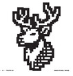 Pixel art deer head silhouette