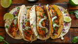 Fototapeta Most - Cinco de Mayo celebration, traditional fish tacos with lime crema,ai