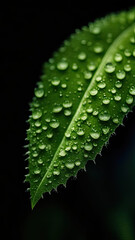 Wall Mural - water drops on leaf