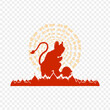 Hanuman sitting silhouette with transparent background