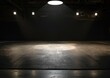 Spotlit Wrestling Mat in an Empty Arena. Generative ai