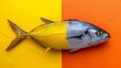  Fish in yellow-orange background with black spot