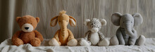 Stuffed Animals Lined Up