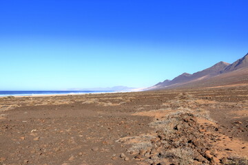  Playa de Cofete, Fuerteventura, Canary Islands, Spain: view to the atlantic ocean on a sunny day