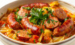 Satisfying Meal: Stewed Cabbage with Sausage, Herbs, and Tomatoes