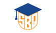 SBQ initial letter academic logo design vector template. school college logo, university logo, graduation cap logo, institute logo, educational logo, library logo, teaching logo, book shop, varsity