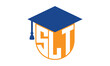 SLT initial letter academic logo design vector template. school college logo, university logo, graduation cap logo, institute logo, educational logo, library logo, teaching logo, book shop, varsity