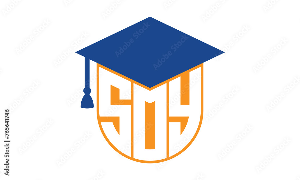 SOY initial letter academic logo design vector template. school college ...
