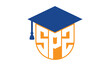 SPZ initial letter academic logo design vector template. school college logo, university logo, graduation cap logo, institute logo, educational logo, library logo, teaching logo, book shop, varsity