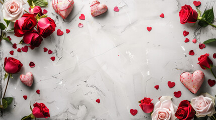 Wall Mural - border background with copy space about valentine's day