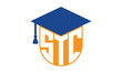 STC initial letter academic logo design vector template. school college logo, university logo, graduation cap logo, institute logo, educational logo, library logo, teaching logo, book shop, varsity
