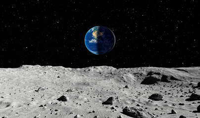 Aufkleber - The Earth as Seen from the Surface of the Moon 