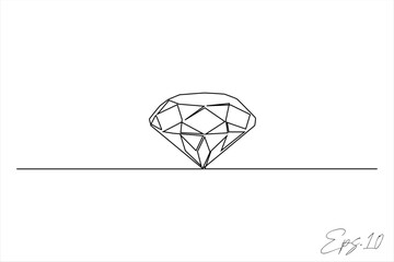 Wall Mural - continuous line vector illustration design of diamond