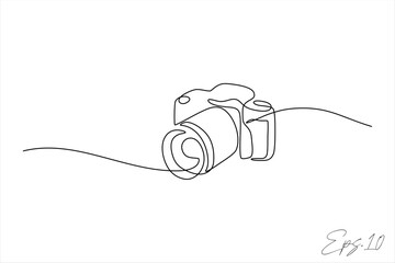 Wall Mural - continuous line vector illustration design of digital camera