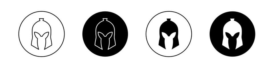 Warrior mask icon set. spartan helmet vector symbol. gladiator super hero mask. sparta knight superhero warrior mask icon.