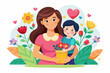 Mother's day vector arts illustration 