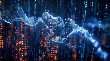 Science and Technology in DNA Research, Abstract Biology and Medicine Background with Futuristic Design