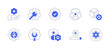 Setting icon set. Duotone style line stroke and bold. Vector illustration. Containing settings, gear, setting, privacy, update, admin.
