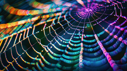defocused spider web for background