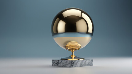 Canvas Print - Golden and Black Sphere on Marble Base