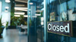 © Jan - A shop closed sign, concept for business hours, cost of living, signage and economy. Copy space.