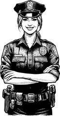 Wall Mural - Policewoman Illustration