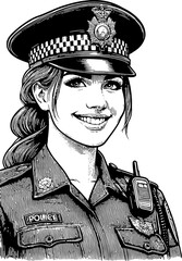 Wall Mural - Policewoman Illustration