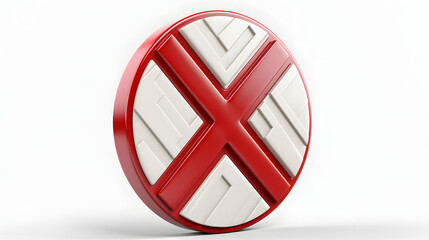 Wall Mural - Railroad Crossing Sign icon 3d