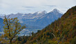 Series of Alpine Peaks with Early Fall Colors