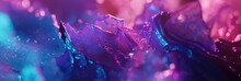 Abstract Close-up With Vibrant Pink And Blue Hues Suggesting Crystalline Structures.