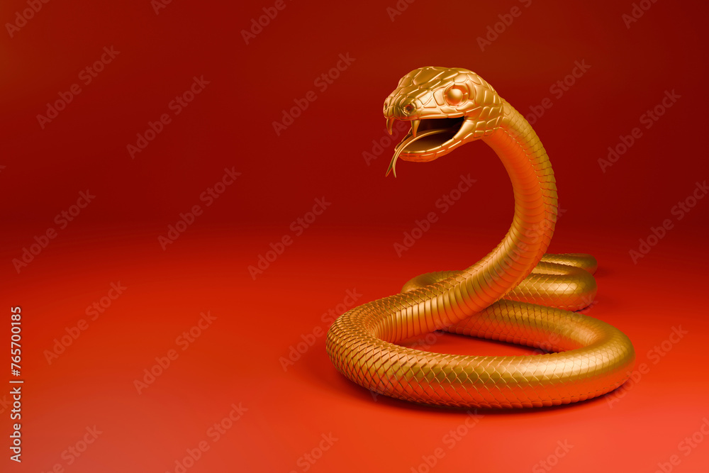 Snake is a symbol of the 2025 Chinese New Year. 3d render illustration ...