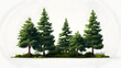 Pine trees icon 3d