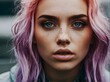 A woman with pastel hair. Generative AI