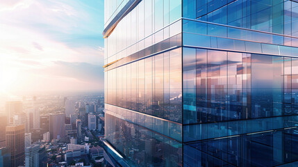 Wall Mural - Modern Office Building Facade in Urban Setting