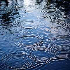 Canvas Print - Patterns of ripples on the surface of a pond. 