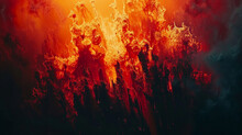 Abstract Interpretation Of A Forest Fire In Reds, Oranges, And Blacks. ,