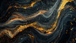 Abstract, shimmering gold and black art, resembling a starry night. ,