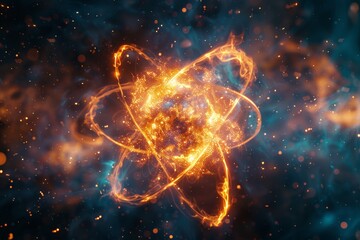 Abstract energetic atom model with fiery orbits in a cosmic setting