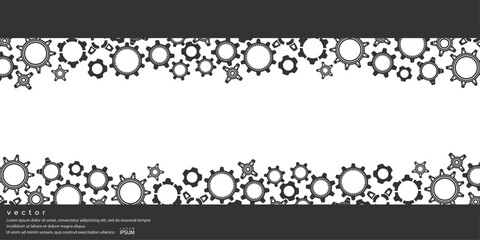 Wall Mural - Gears . Engineering industrial background.Technical drawing .Technology banner.Vector illustration .