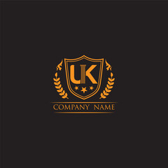 Poster - Letter KU or UK Lawyer Logo, UK letter initials logo.