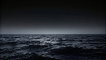 Wall Mural - Dark Oceanic Horizon: a tranquil seascape 