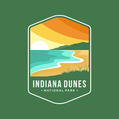 Wall Mural - Indiana Dunes National Park Emblem patch logo illustration