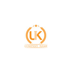 Poster - Letter KU or UK Lawyer Logo, suitable for any business related to lawyer with KU or UK initials.