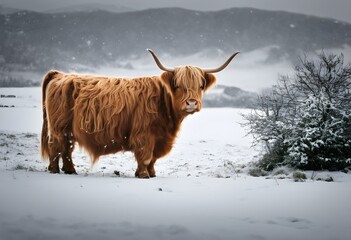 Wall Mural - A close up of a Highland Cow