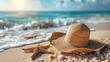 hat on a beach
