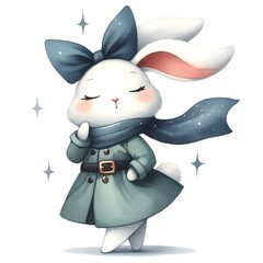  Cute watercolor baby bunny.Watercolor Illustration cute rabbit