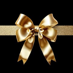 gold bow ribbon golden gift bow, Generative AI