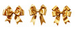 © NT clip art only - Set of bow ribbon gold tied knot shiny for gift and present.