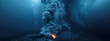 Underwater Volcanic Eruption Creating Ash Cloud