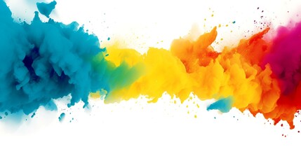 Colorful paint splashes isolated on white background. Vector illustration.